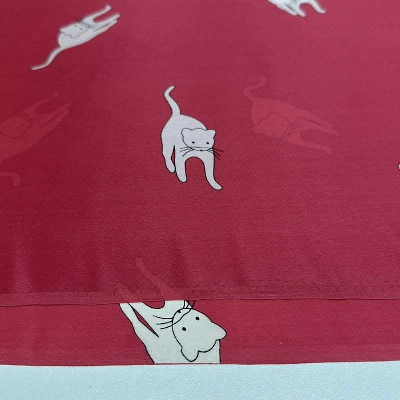 Tecido Cetim De Seda Estampado Cat • Conexão Tecidos