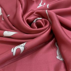 Tecido Cetim De Seda Estampado Cat • Conexão Tecidos 2