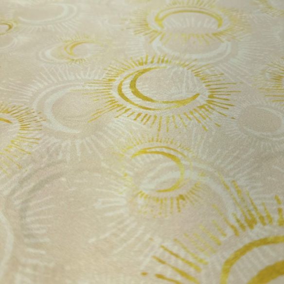 Tecido Cetim de Seda Estampado Luar Mágico