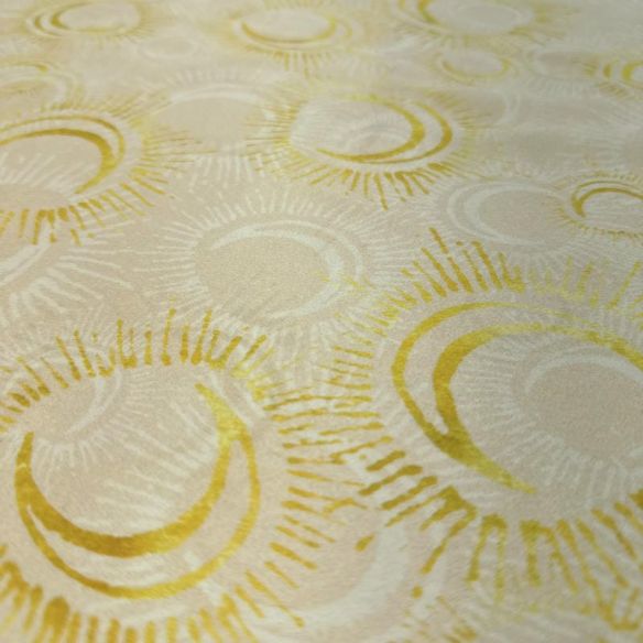 Tecido Cetim de Seda Estampado Luar Mágico