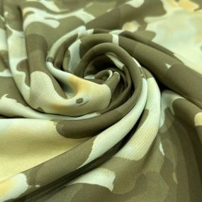 Tecido Cetim de Seda Estampado Army 2