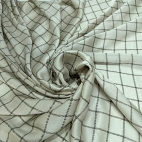 Tecido Cetim de Seda Estampado Xadrez Belga