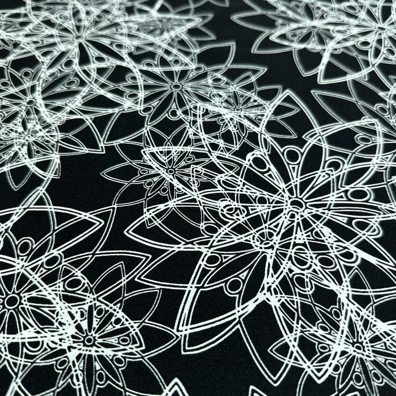 Tecido Cetim de Seda Estampado Atomic • Conexão Tecidos