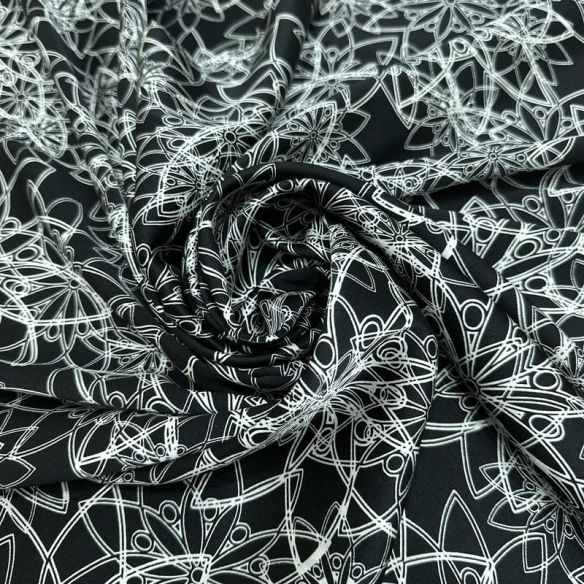 Tecido Cetim de Seda Estampado Atomic • Conexão Tecidos