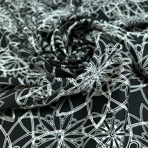 Tecido Cetim de Seda Estampado Atomic • Conexão Tecidos