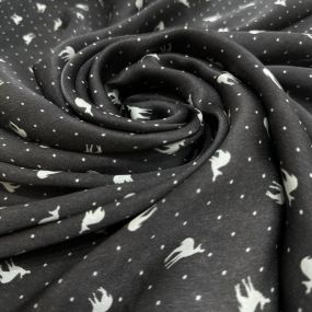 Tecido Cetim de Seda Estampado Cervo 2