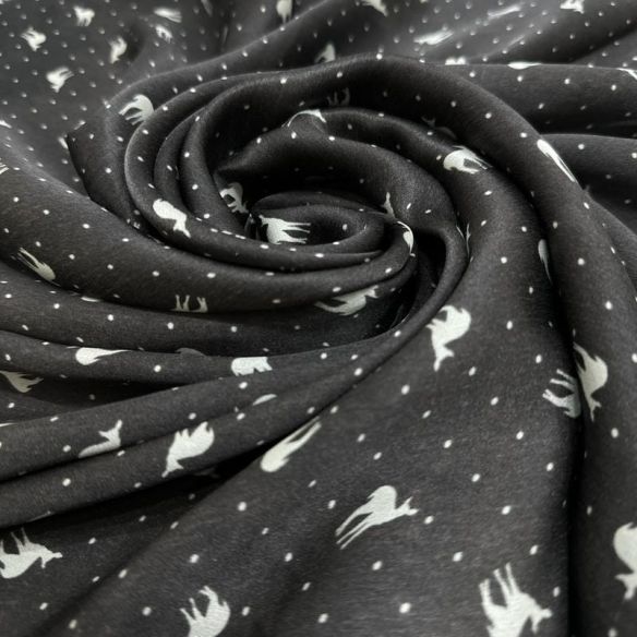 Tecido Cetim de Seda Estampado Cervo