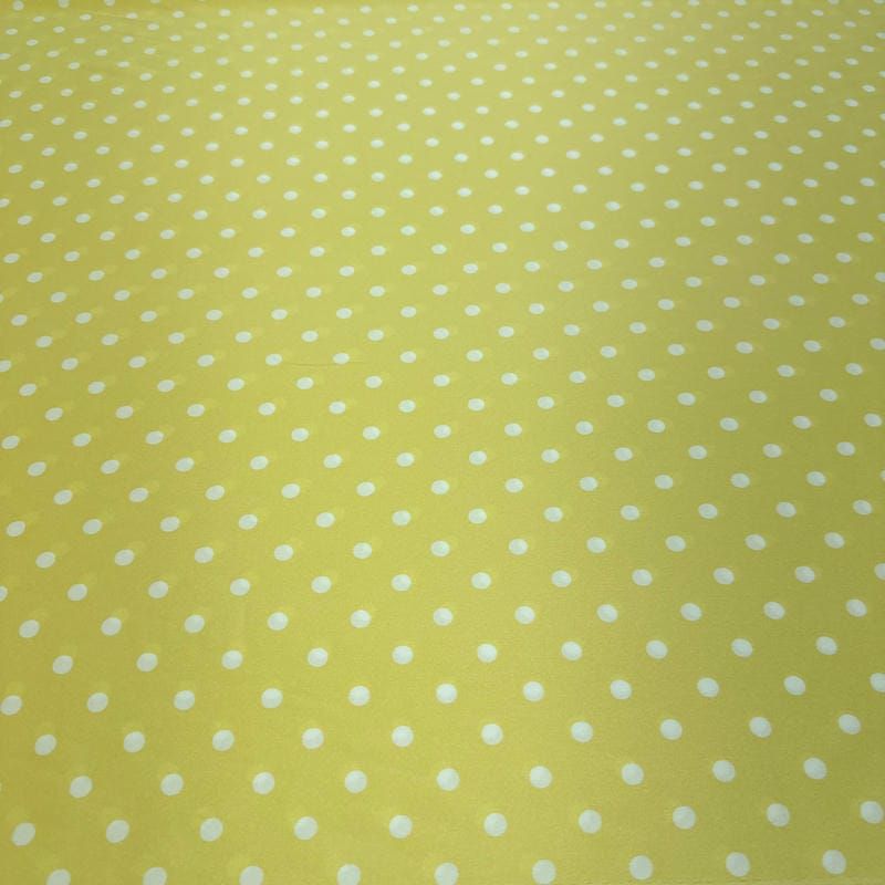 Tecido Cetim de Seda Estampado Poá Amarelo