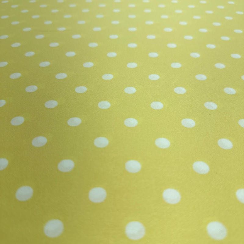 Tecido Cetim de Seda Estampado Poá Amarelo
