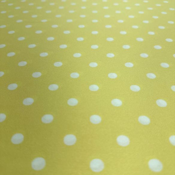 Tecido Cetim de Seda Estampado Poá Amarelo
