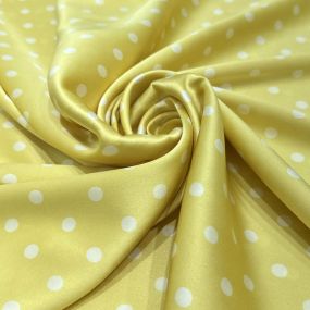 Tecido Cetim de Seda Estampado Poá Amarelo 2