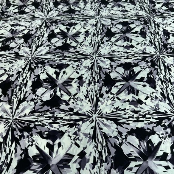 Tecido Cetim de Seda Pura Estampada Geométrica Cristal • Conexão