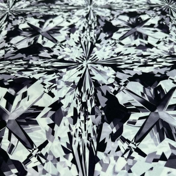 Tecido Cetim de Seda Pura Estampada Geométrica Cristal • Conexão