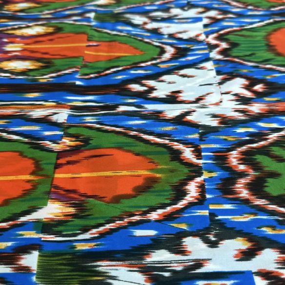 Tecido Cetim de Seda Estampado Abstratic