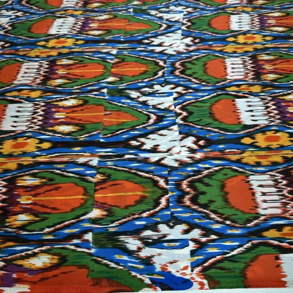 Tecido Cetim de Seda Estampado Abstratic
