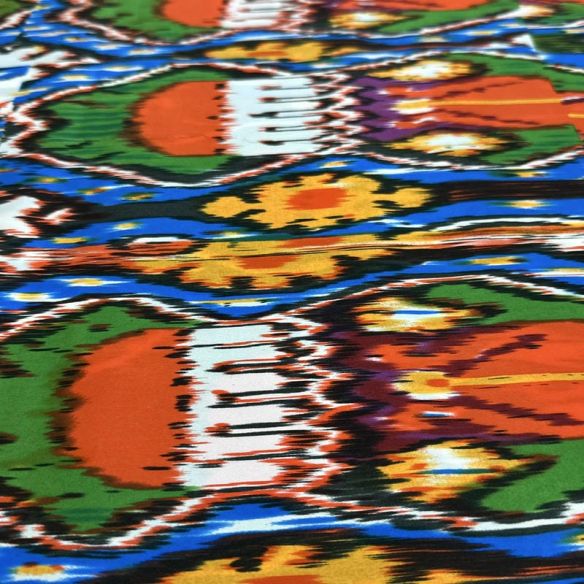 Tecido Cetim de Seda Estampado Abstratic
