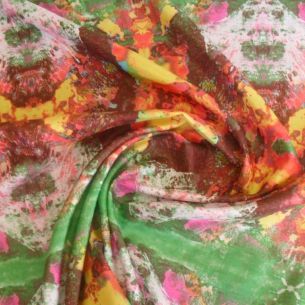 Tecido Palha De Seda Estampada Caleidoscópio Amazônico • Conexão 2