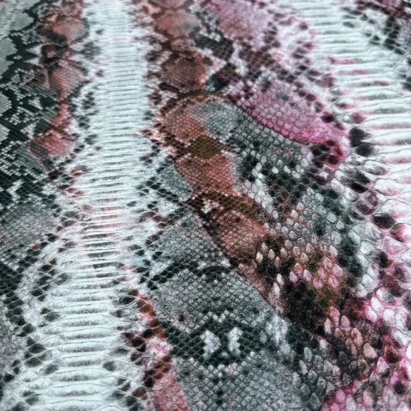 Tecido Cetim de Seda Pura Estampada Cobra Rosé • Conexão Tecidos
