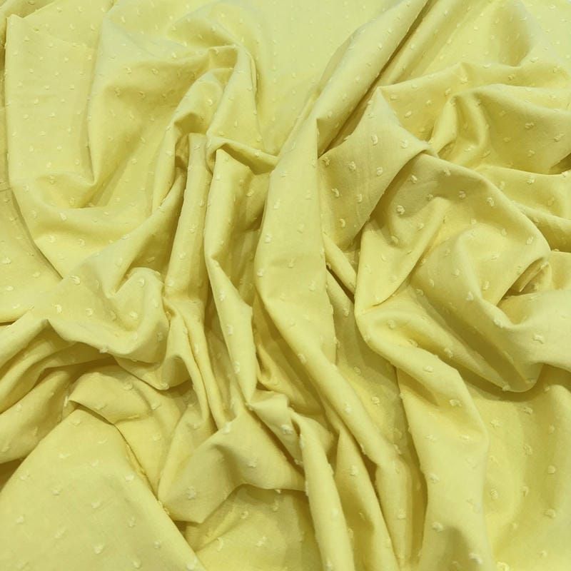 Tecido Cambraia de Algodão Pipoquinha Amarelo Canário • Conexão