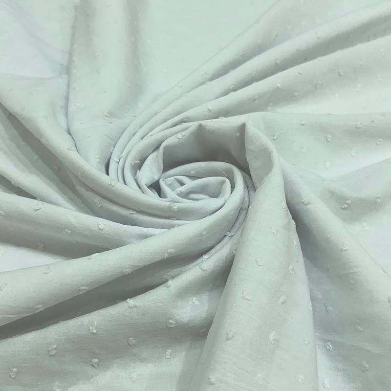 Tecido Cambraia de Algodão Pipoquinha Branco • Conexão Tecidos
