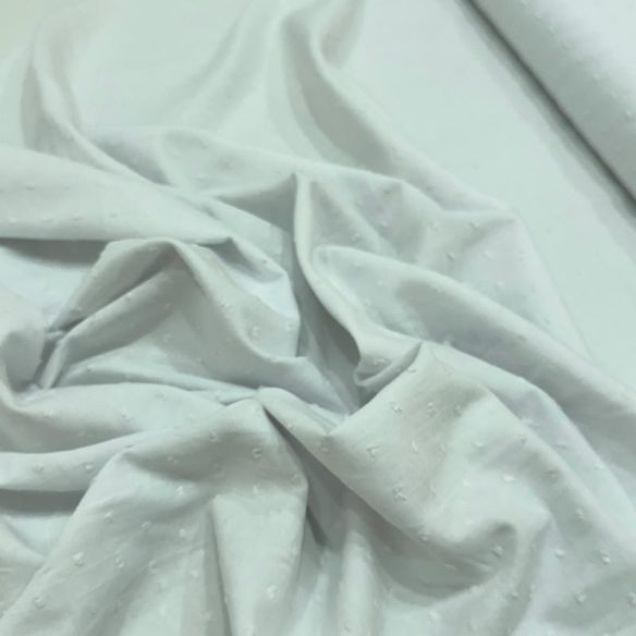 Tecido Cambraia de Algodão Pipoquinha Branco • Conexão Tecidos