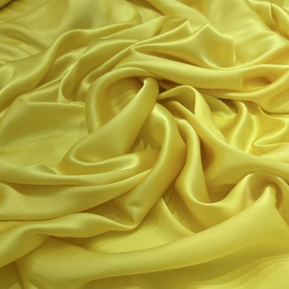 Tecido Cetim de Seda Liso Amarelo • Conexão Tecidos