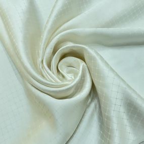 Tecido Cetim de Seda Liso Maquinetado Off White