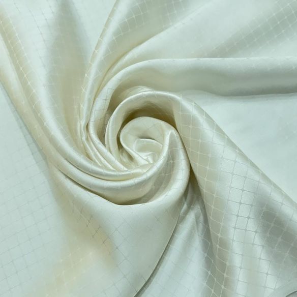Tecido Cetim de Seda Liso Maquinetado Off White