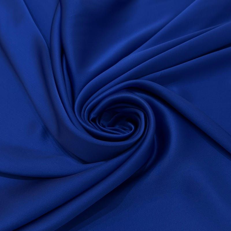 Tecido Cetim de Seda Liso Azul Royal