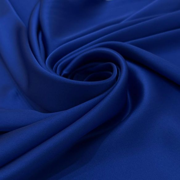 Tecido Cetim de Seda Liso Azul Royal