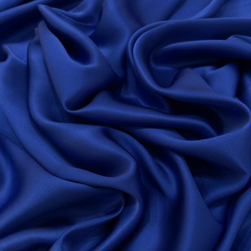 Tecido Cetim de Seda Liso Azul Royal