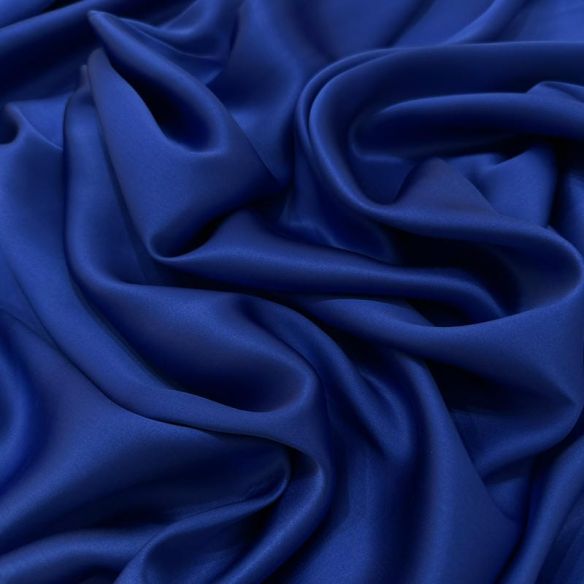 Tecido Cetim de Seda Liso Azul Royal