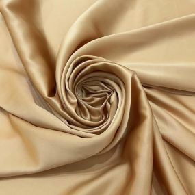 Tecido Cetim de Seda Pura Champagne Dourado • Conexão Tecidos