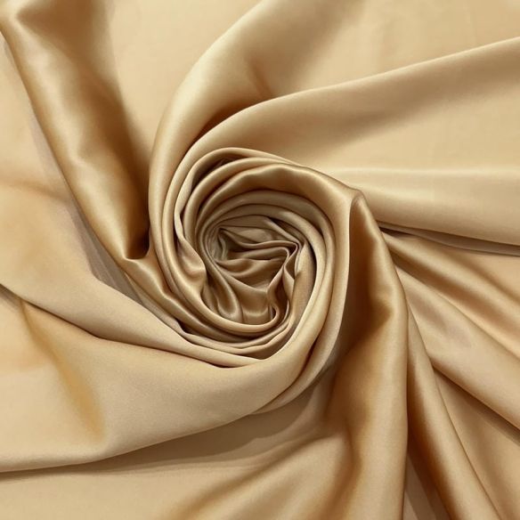 Tecido Cetim de Seda Pura Champagne Dourado • Conexão Tecidos