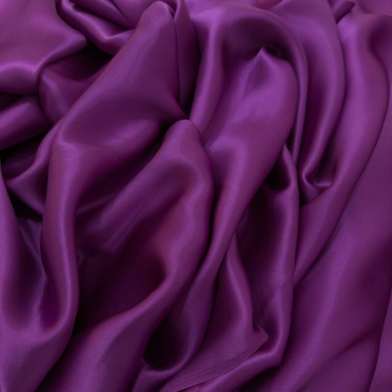 Tecido Cetim de Seda Pura Roxo Ametista • Conexão Tecidos