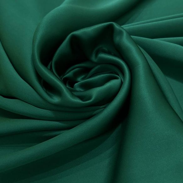 Tecido Cetim de Seda Pura Verde Esmeralda • Conexão Tecidos