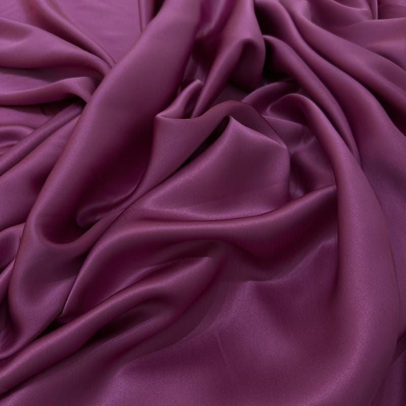 Tecido Cetim de Seda Pura Rosa Magenta • Conexão Tecidos