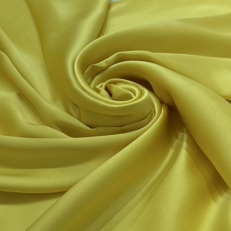 Tecido Cetim de Seda Liso Amarelo • Conexão Tecidos