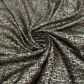 Tecido Jacquard Tweed Chanel Mescla Vinho • Conexão Tecidos
