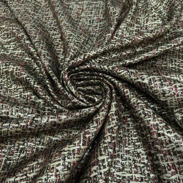 Tecido Jacquard Tweed Chanel Mescla Vinho • Conexão Tecidos