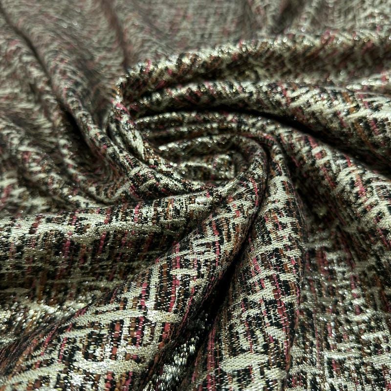 Tecido Jacquard Tweed Chanel Mescla Vinho • Conexão Tecidos