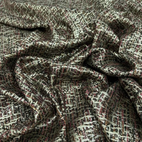 Tecido Jacquard Tweed Chanel Mescla Vinho • Conexão Tecidos