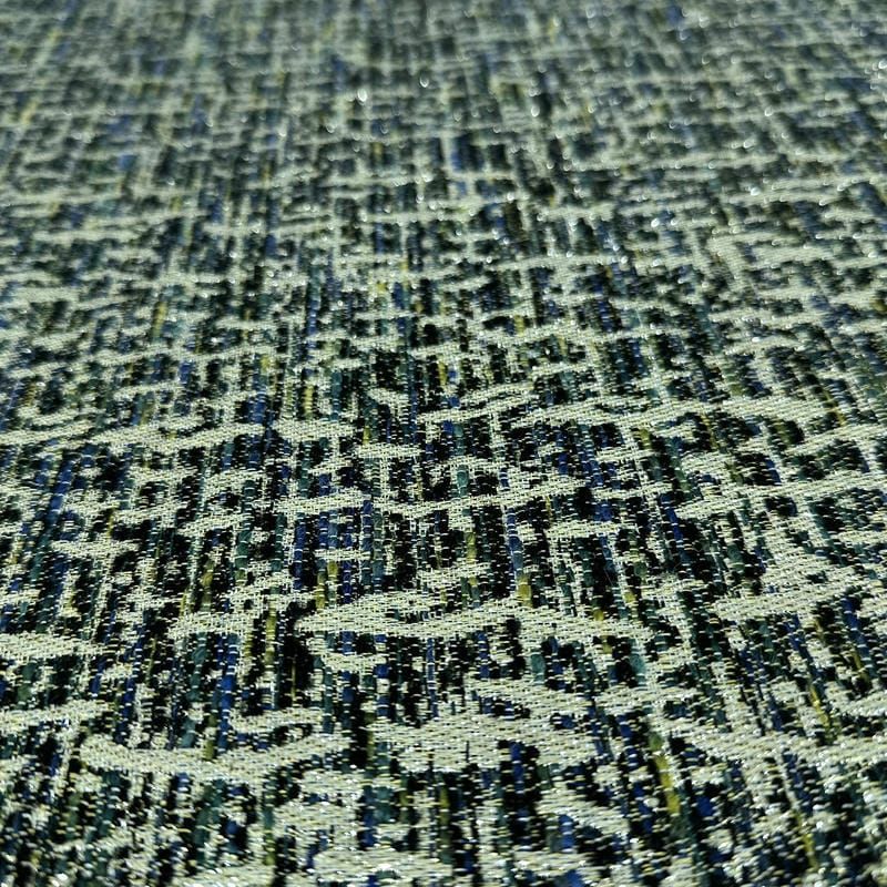 Tecido Jacquard Tweed Chanel Mescla Petróleo • Conexão Tecidos