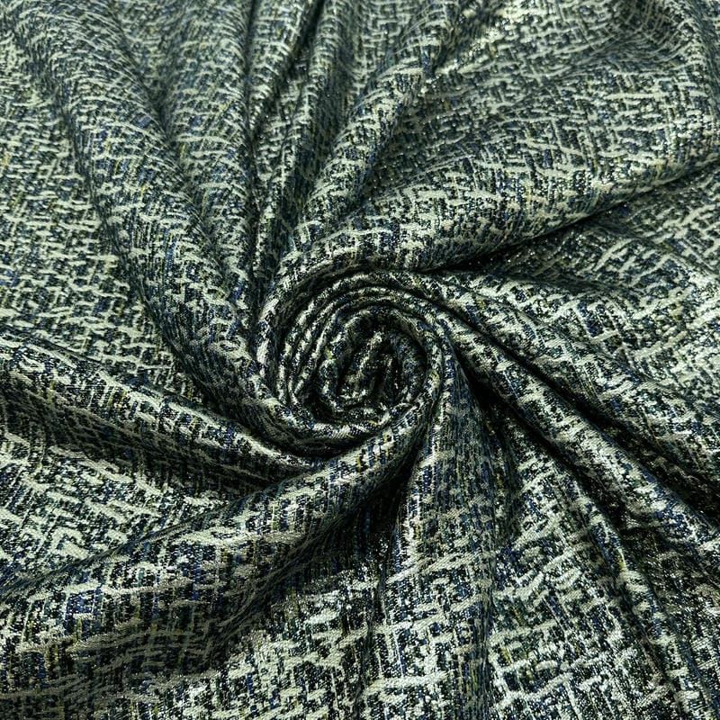 Tecido Jacquard Tweed Chanel Mescla Petróleo • Conexão Tecidos