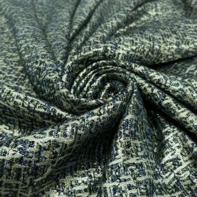 Tecido Jacquard Tweed Chanel Mescla Petróleo • Conexão Tecidos 2