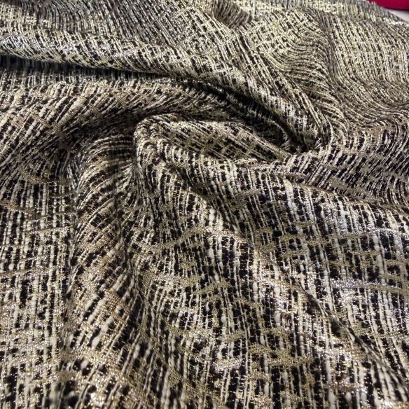 Tecido Jacquard Tweed Chanel Mescla Preto e Branco • Conexão Tecidos