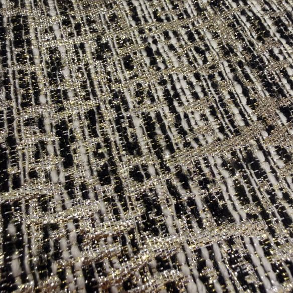 Tecido Jacquard Tweed Chanel Mescla Preto e Branco • Conexão Tecidos