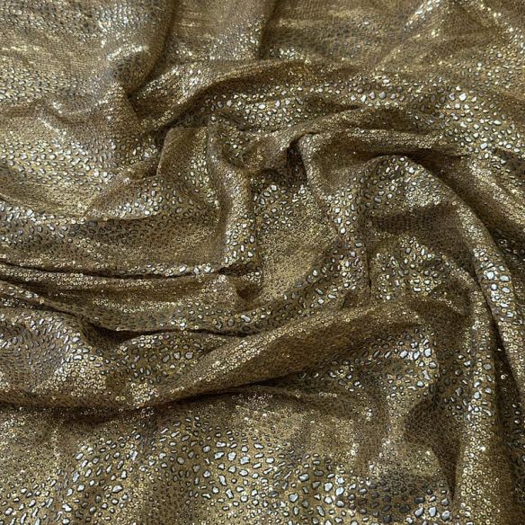 Tecido Paetê Animal Luxor Dourado • Conexão Tecidos