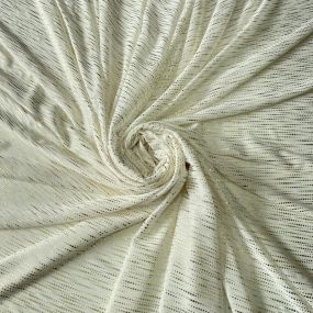 Tecido Musseline Estampada Risca Foil Dourada • Conexão Tecidos