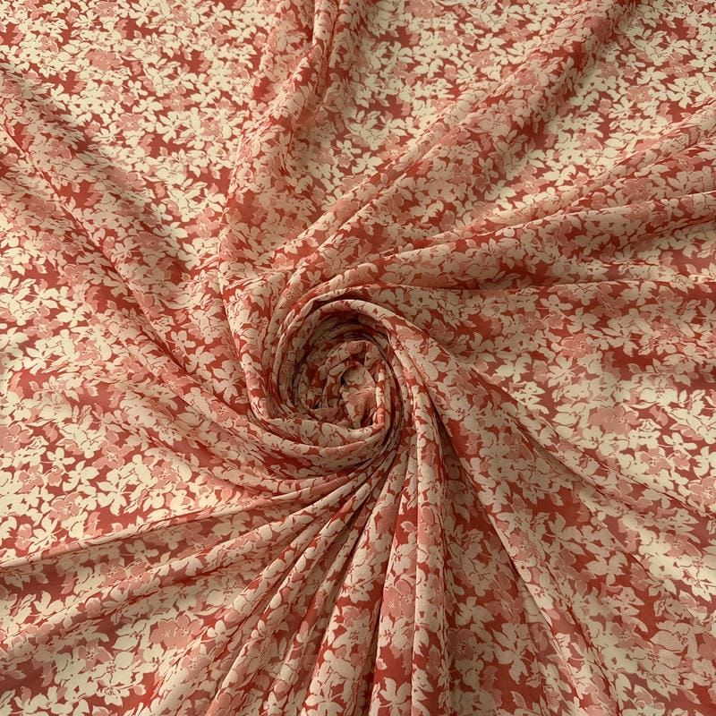 Tecido Musseline Estampada Floral Liberty Terracota • Conexão Tecidos